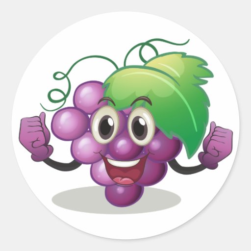 Grape Classic Round Sticker Zazzle