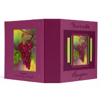 Grape Cluster Recipe Book 3 Ring Binders