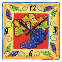 Grape Cluster wall clock at Zazzle
