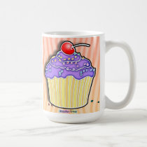 Grape Frosted PEACH CUPCAKE MUG, TRAVEL CUP, STEIN mugs