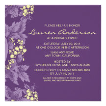 Grape Leaves Bridal Shower Invitation