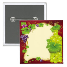 Grape Leaves Pinback Buttons