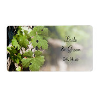 Grape Leaves Vineyard Wedding Labels