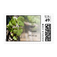Grape Leaves Vineyard Wedding Postage Stamp