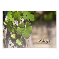Grape Leaves Vineyard Wedding Response Card Personalized Invite