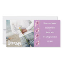 Grape & Pink Paisley Save the Date with Your Photo photo cards