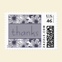 Grape Sunflower Thank You Wedding Stamp stamps
