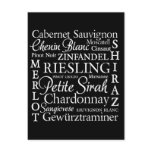 Grape Varietals Wine Post Cards