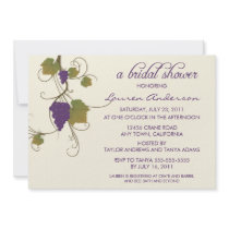 Grape Vine Bridal Shower Custom Invitations
