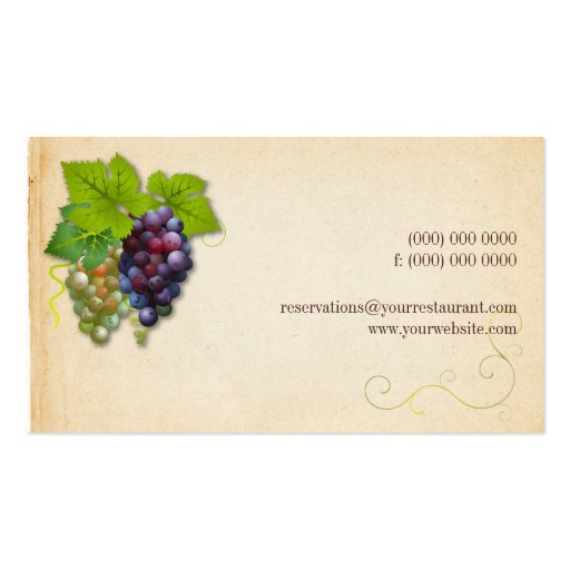 Grape Vine Business Card (back side)