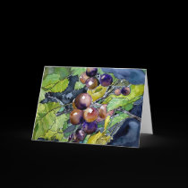 grape vine still life modern fruit greeting card