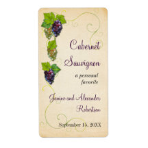 Grape Vine Wine Bottle Shipping Labels