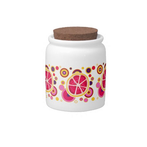 Grapefruit Slice Circles Design Candy Jars