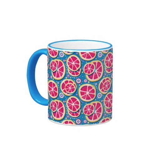 Grapefruit Slices Pattern Coffee Mugs