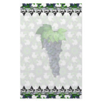 Grapes and Leaves Lg Any Color Stationary stationery