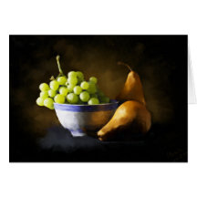 Grapes and Pears Still Life Painting Cards