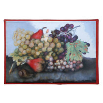 Grapes , grape vines and pears ...A classical ,fin Placemat