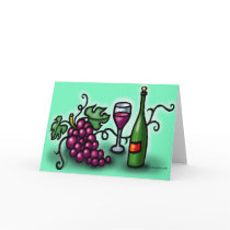 Grapes n Wine Greeting Cards
