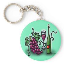 Grapes n Wine Keychain