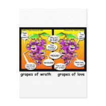 Grapes Of Wrath, Love, & War Funny Gifts & Tees postcards