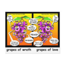 Grapes Of Wrath, Love, & War Funny Gifts & Tees postcards