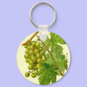 Grapes on the Vine Botanical Drawing Keychain