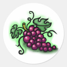 Grapes Round Sticker