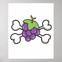 grapes Skull and Crossbones Print