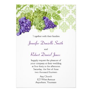 Grapevine Garden Wedding Invitation