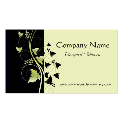 Grapevine Winery Business Card Templates (front side)