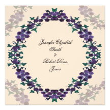 Grapevine Wreath Wedding Custom Announcements