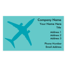 Graphic Airplane in Blue Business Card Templates