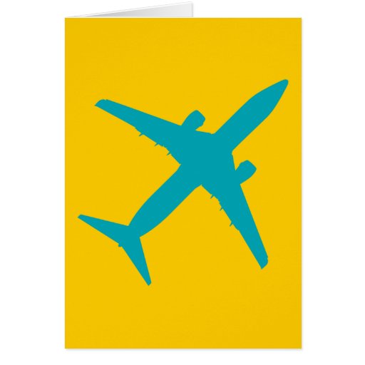 Graphic Airplane in Blue Card