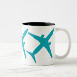 Graphic Airplane in Blue mugs