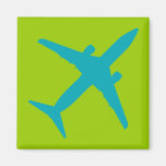 Graphic Airplane in Blue magnets