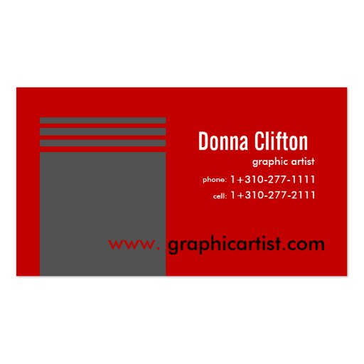 Graphic Artist Business Card (back side)