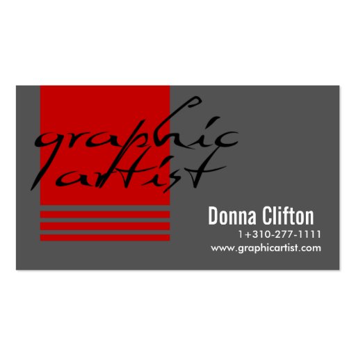 Graphic Artist Business Card (front side)