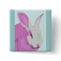 Graphic Bunny Button / Pin