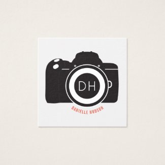 Graphic Camera Photography Square Business Card