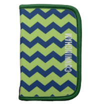 Graphic chevron Zigzag pattern blue green personal planners