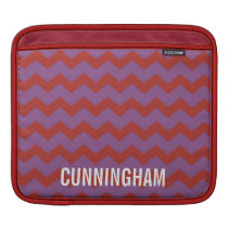 Graphic chevron Zigzag pattern red purple personal ipad sleeves