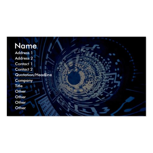 Graphic computer circuit tunnel business card templates (front side)
