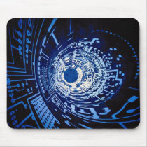 Graphic computer circuit tunnel mousepads