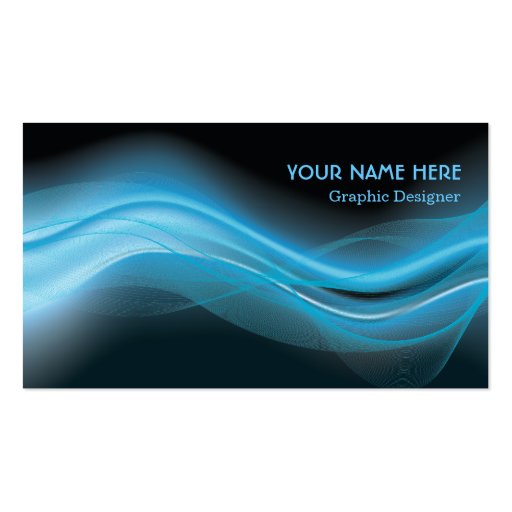 Graphic Designer Business Card blue wave (front side)