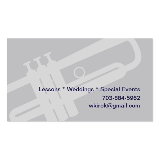 Graphic French Horn and Trumpet 2 Business Card Templates (back side)