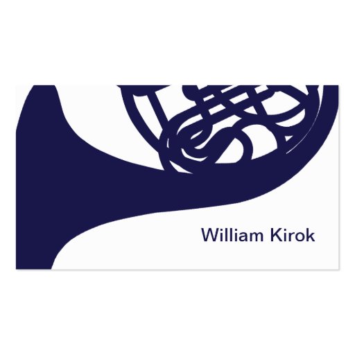 Graphic French Horn Business Card Template (front side)