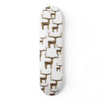 Graphic Golden Reindeer Pattern Skateboard Decks