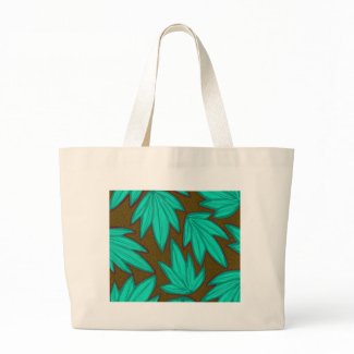 Graphic Green Leaves on Brown Dirt bag
