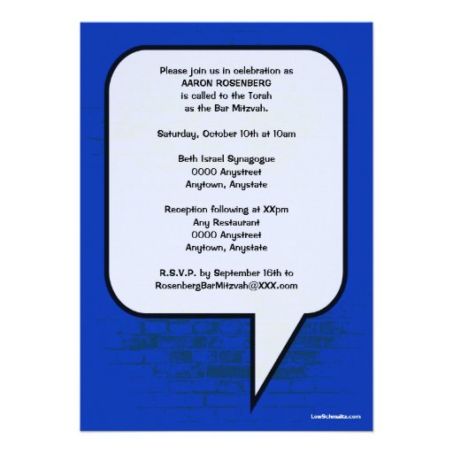 Graphic Novel Bar Mitzvah Invitation