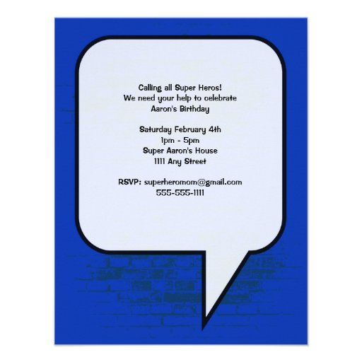 Graphic Novel Birthday Invitation